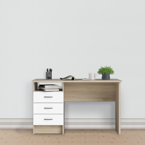 Function WFH Office Desk White/ Oak
