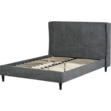 AMELIA Fabric Bed Frame Double - DARK GREY FABRIC