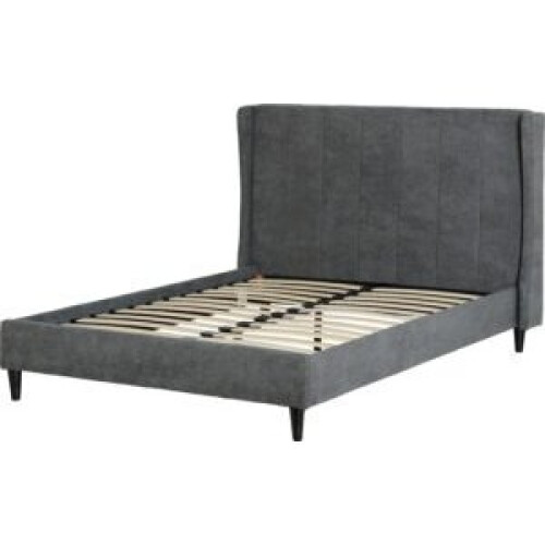 Seconique AMELIA Fabric Bed Frame Double - DARK GREY FABRIC