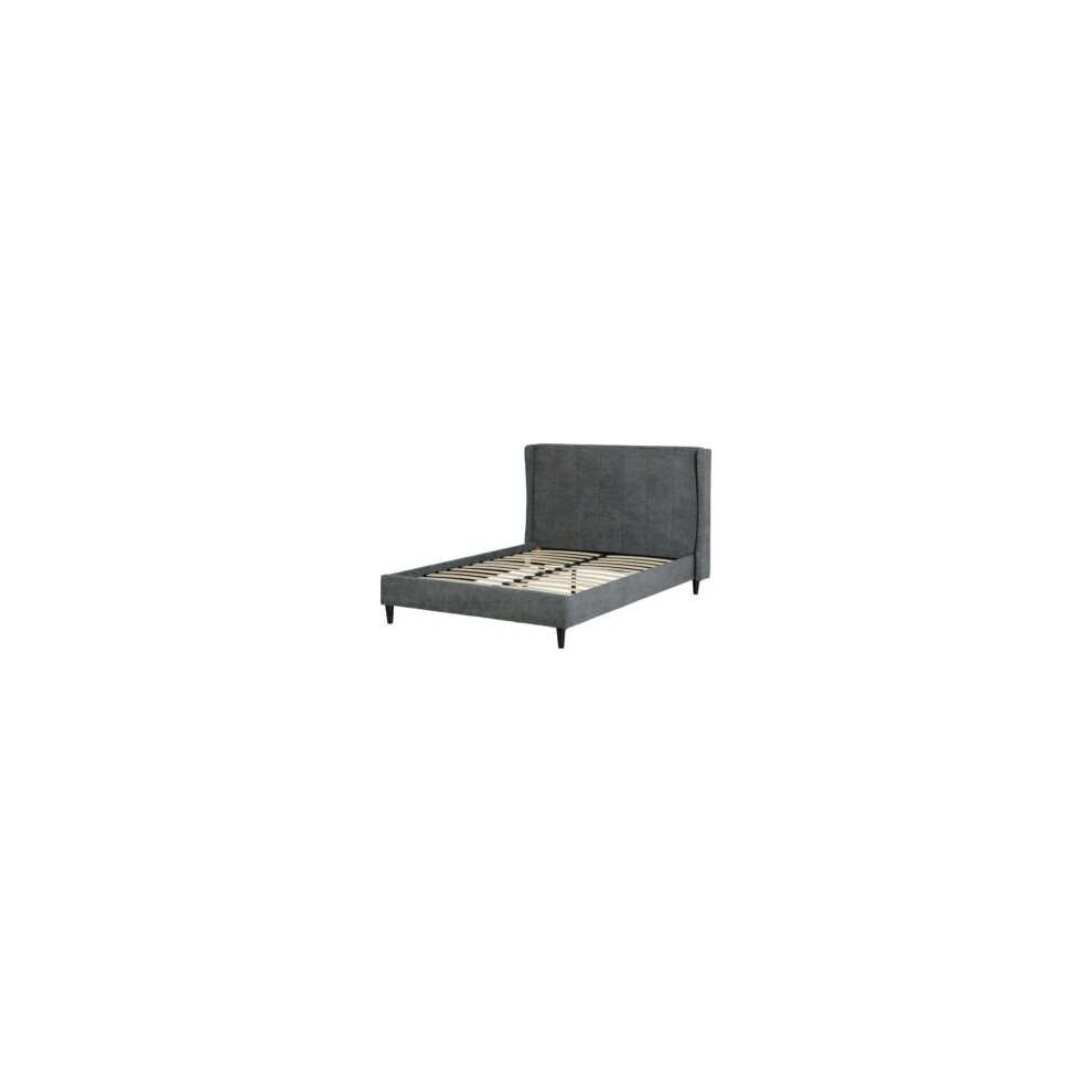 New Seconique Amelia Metal Bed Frame Dark Fabric Grey