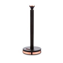 Tower Stylish Cavaletto BLACK & Rose Gold Kitchen Roll Holder Towel Pole