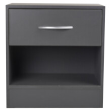 (Dark Grey) Compact Bedside Table with 1 Drawer