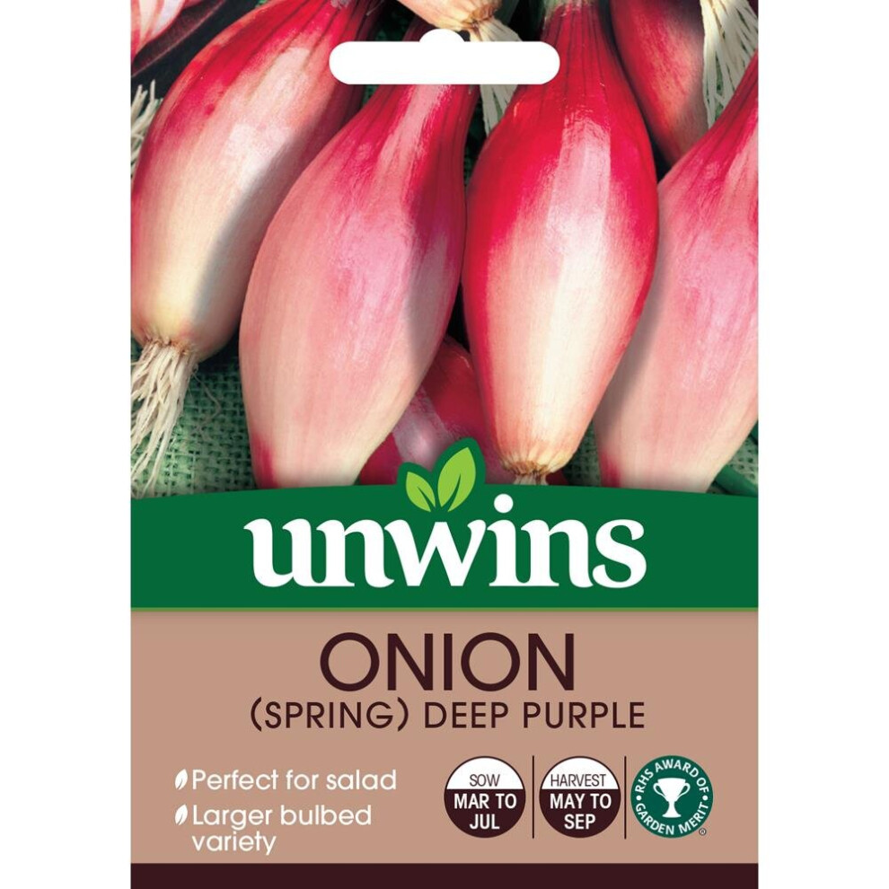 Unwins Grow Your Own Deep Spring Onion Vegetable Seeds Purple