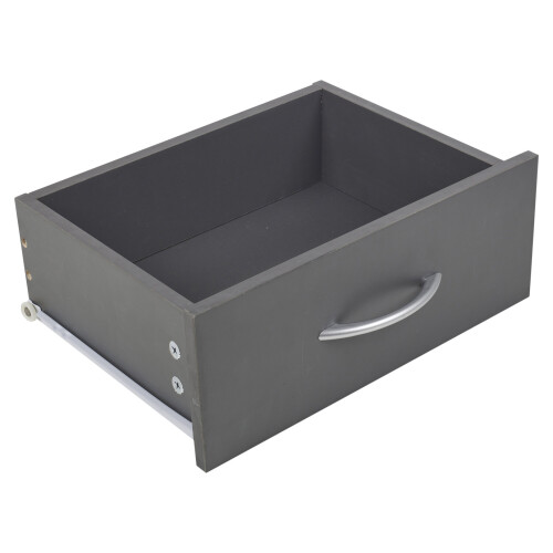 (Dark Grey) Compact Bedside Table with 1 Drawer 2