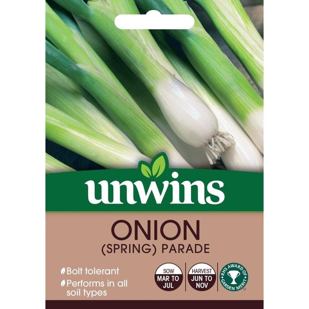 Unwins Grow Your Own Parade Spring Onion Vegetable Seeds