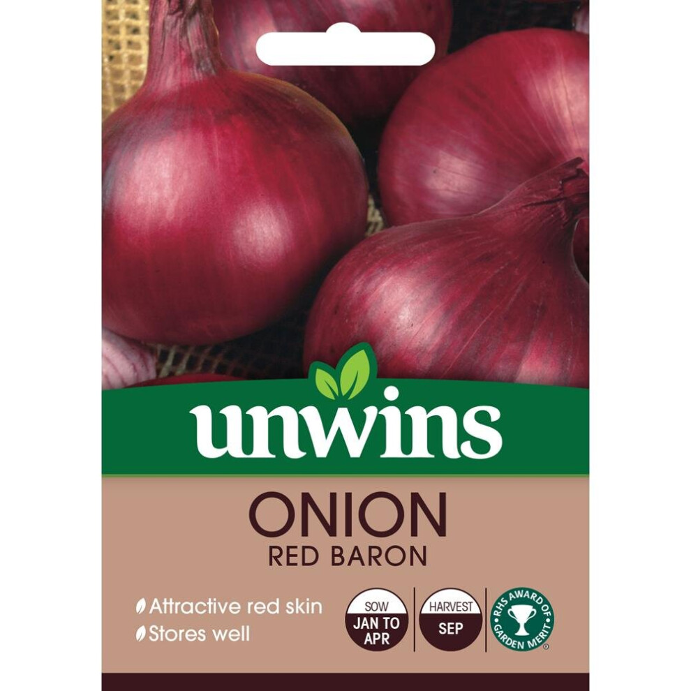 Unwins Grow Your Own Baron Onion Vegetable Seeds Red
