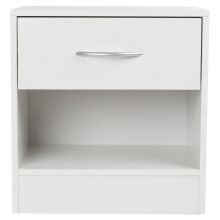 (White) Compact Bedside Table with 1 Drawer
