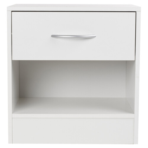 (White) Compact Bedside Table with 1 Drawer