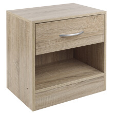 (Antique Oak) Compact Bedside Table with 1 Drawer