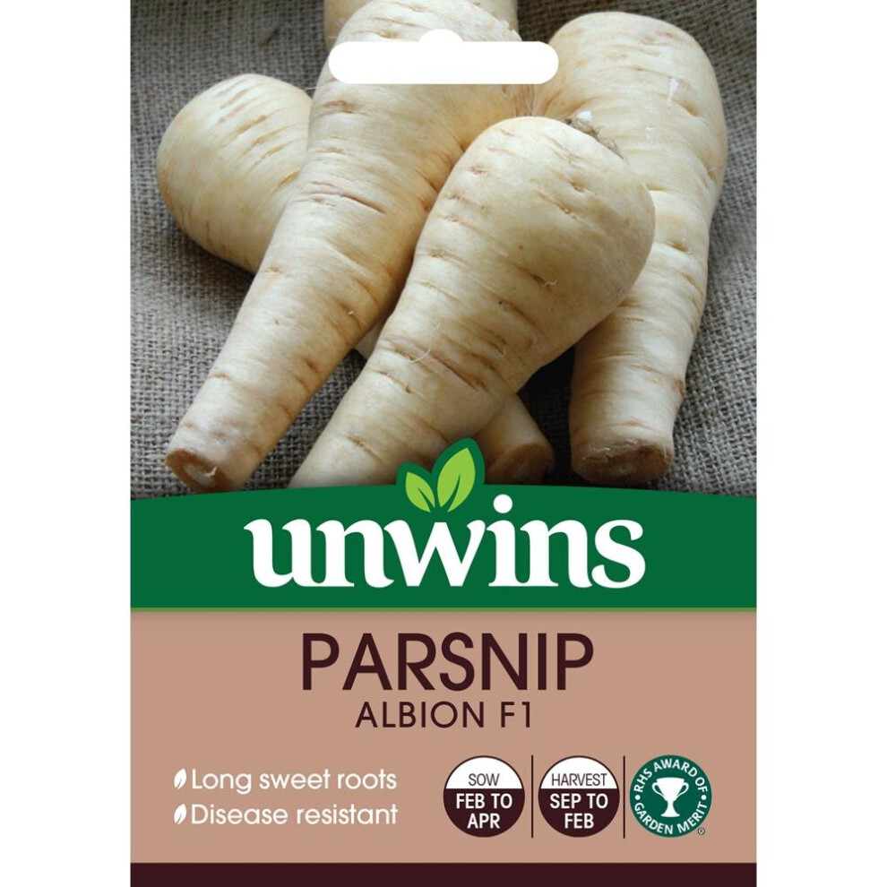 Unwins Grow Your Own Albion F1 Parsnip Vegetable Seeds
