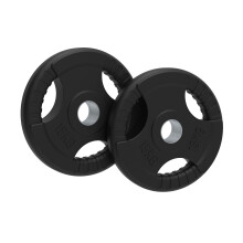 2 x 15kg Disques Olympiques Tri-Grip Caoutchouc