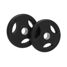 2 x 10kg disques Tri-Grip en fonte caoutchoutée, pour barres 50mm