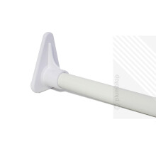 (White) EcoSpa Shower Bath Curtain Rail Pole L or U Shape