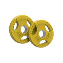 (2.5kg, Pair) Rubber Coated Tri Grip Weight Plates