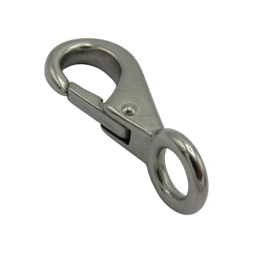 Quick Release Snap Hook with Fixed Eye Size 3 (97MM Stainless Steel) 1