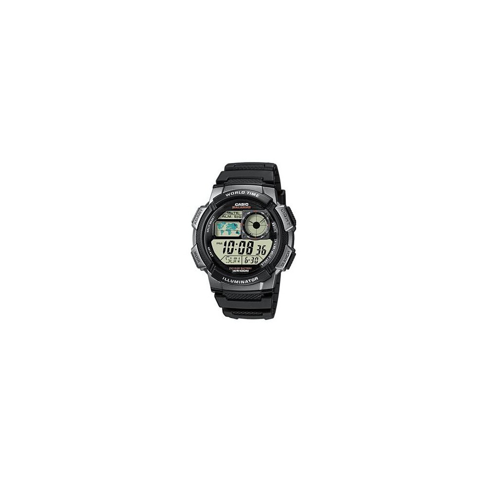 Casio Watch Illuminator Worldtime Ae-1000W-1B Multicoloured