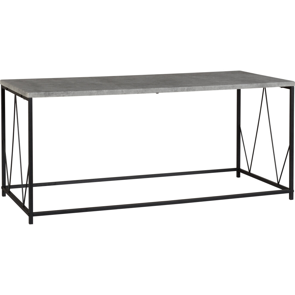 Seconique Athens Coffee Table In Concrete Effect/ Black
