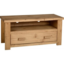 Seconique Tortilla 1 Drawer Flat Screen TV Unit - Distressed Waxed Pine