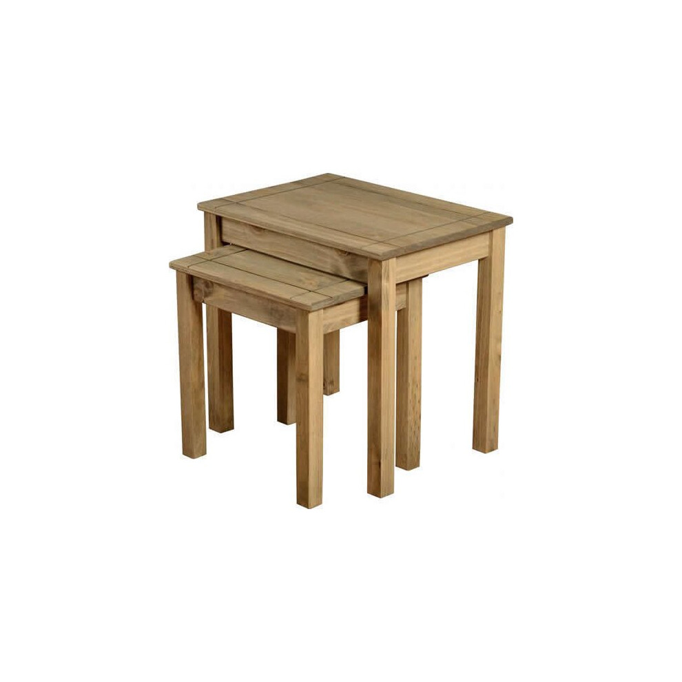 Seconique Panama Solid Waxed Pine Nest of 2 Tables