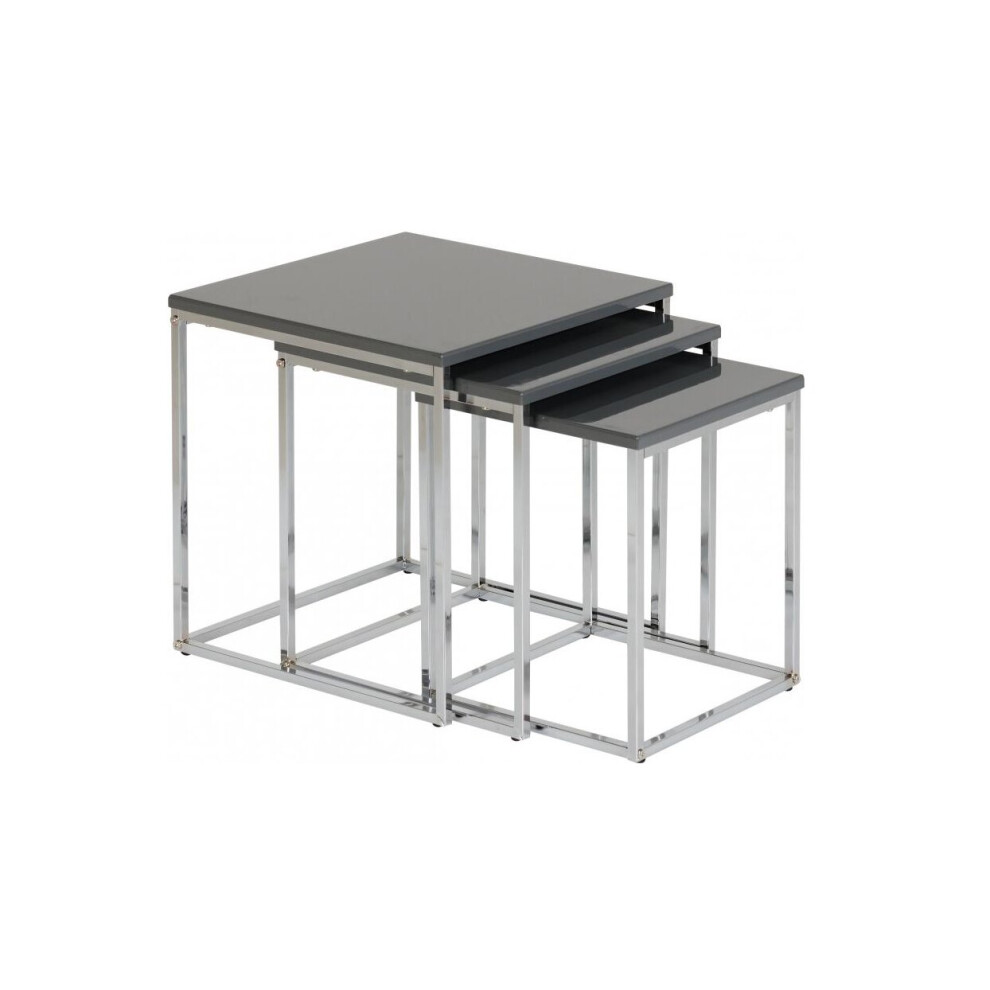 Charisma Modern Living Room Furniture Grey Gloss - Shelving, Tables, TV Unit#Nest of Tables