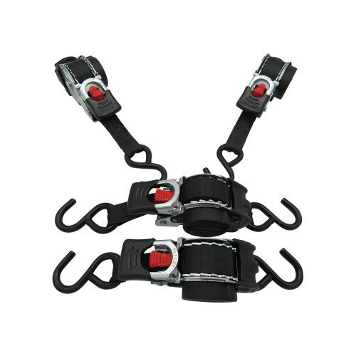 (25MM, Pack of 4) Retractable Ratchet S Hook Lashing Straps Auto 3M