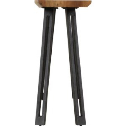 Seconique Quebec Wave Edge Console Table Medium Oak Effect Black Metal Legs 2