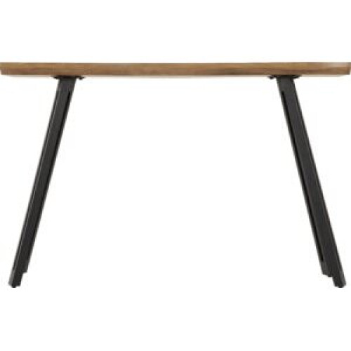 Seconique Quebec Wave Edge Console Table Medium Oak Effect Black Metal Legs 1