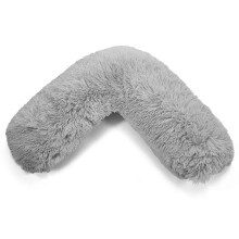 (Silver , V Pillow with Case) Teddy Cuddles V Shape Pillow Case For Support