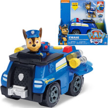 PAW Patrol Chase Mașină de Poliție Transformabilă cu Figurină - Megafon cu Insignă Apăsabilă, Roți, Cap și Coadă Articulabile | Vârsta 3+