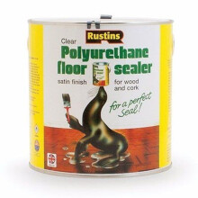 Rustins Polyurethane Floor Seal Satin 1 Litre - Tough, Water & Solvent-Resistant Floor Finish for Wood, Cork, MDF & Concrete PSFS1000