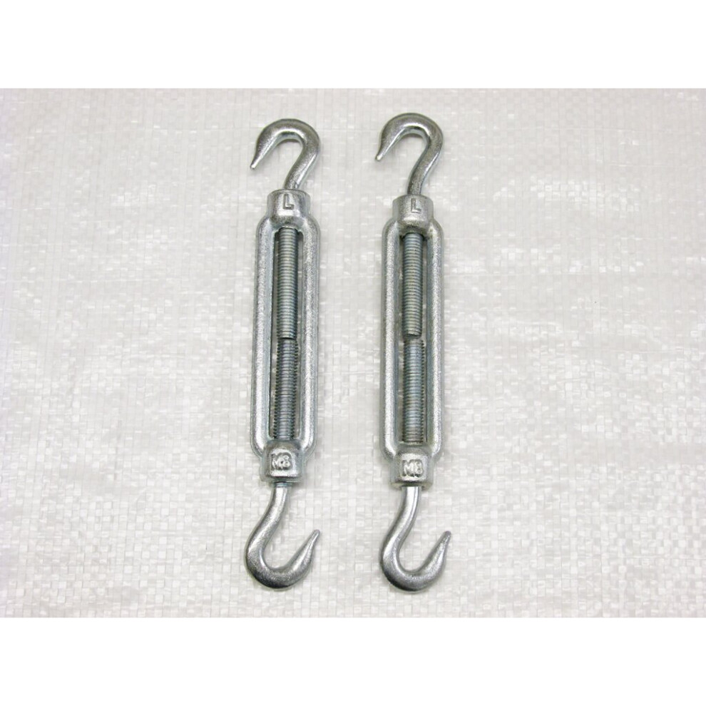 (M10, Pack Of 2) Hook & Hook Galvanised Turnbuckles From 6Mm - 24Mm 600988524774