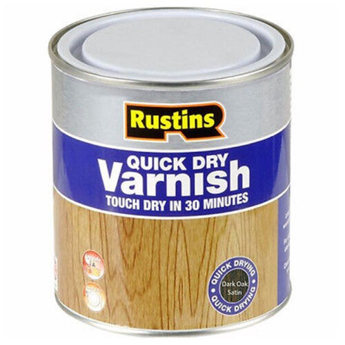 Rustins Rustins Quick Dry Coloured Varnish Satin Dark Oak 500ml