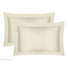 (Cream, Oxford) 400 Thread Oxford Pair Pillow Cases or Housewife