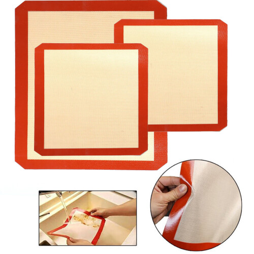 3pcs Silicone Baking Mat Reusable Tray Cookies Pastry Sheet Oven Liner