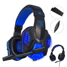 3.5mm Gaming Headset USB Wired LED Stereo with Mic For PC