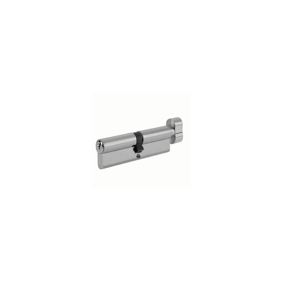 Yale (Chipboard Screws, 35:10:35 (80Mm)) 6 Pin Euro Turn Cylinder Lock - 35:10:35 (80Mm) - Satin Nickel Plated