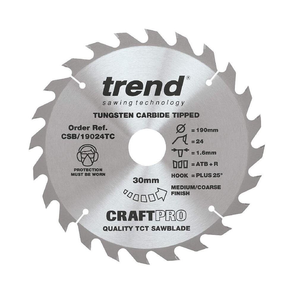 Trend Craft Saw Blade - 190Mm X 24T X 30Mm X 1.55
