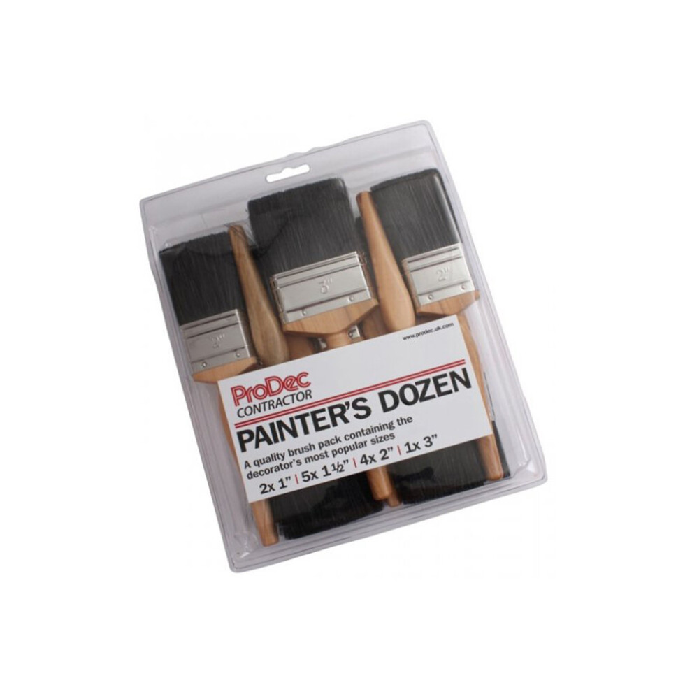 Prodec 12 Piece Painters Dozen Paint Brush Set 5019200027897