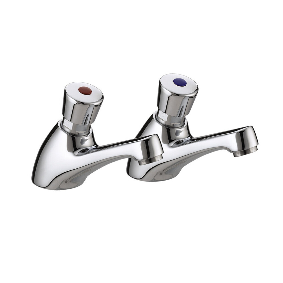 Bristan Timed Flow Basin Taps - Chrome