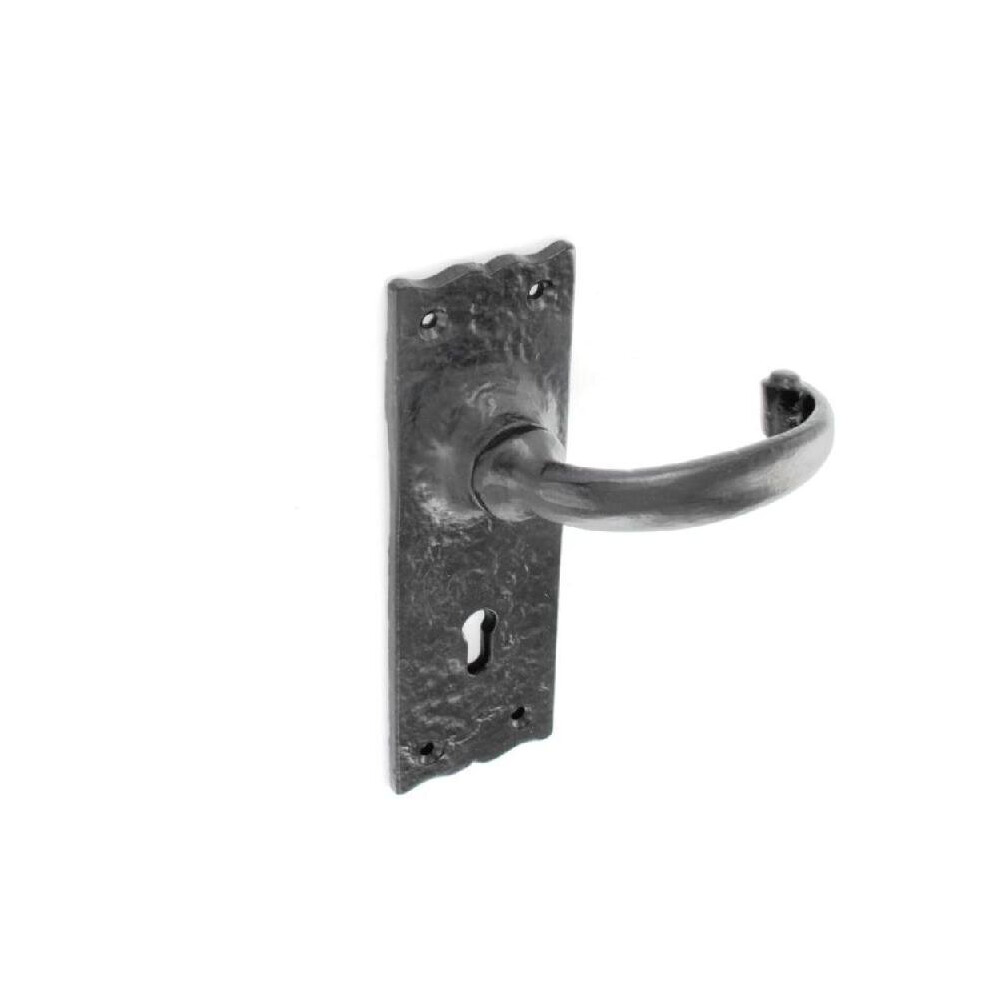 Antique Black Lever Lock Door Handle 150mm