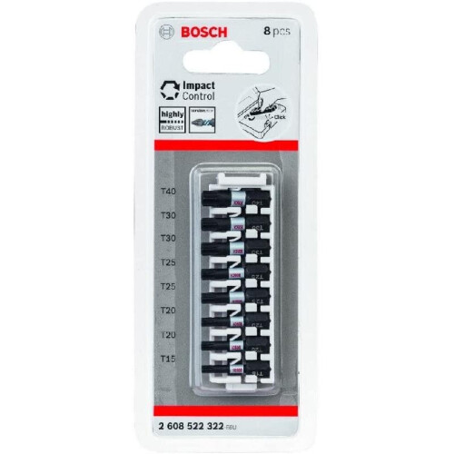 Bosch Bosch 8 Piece Impact Control Screwdriver Bit Set - T15 - T40 - 25mm