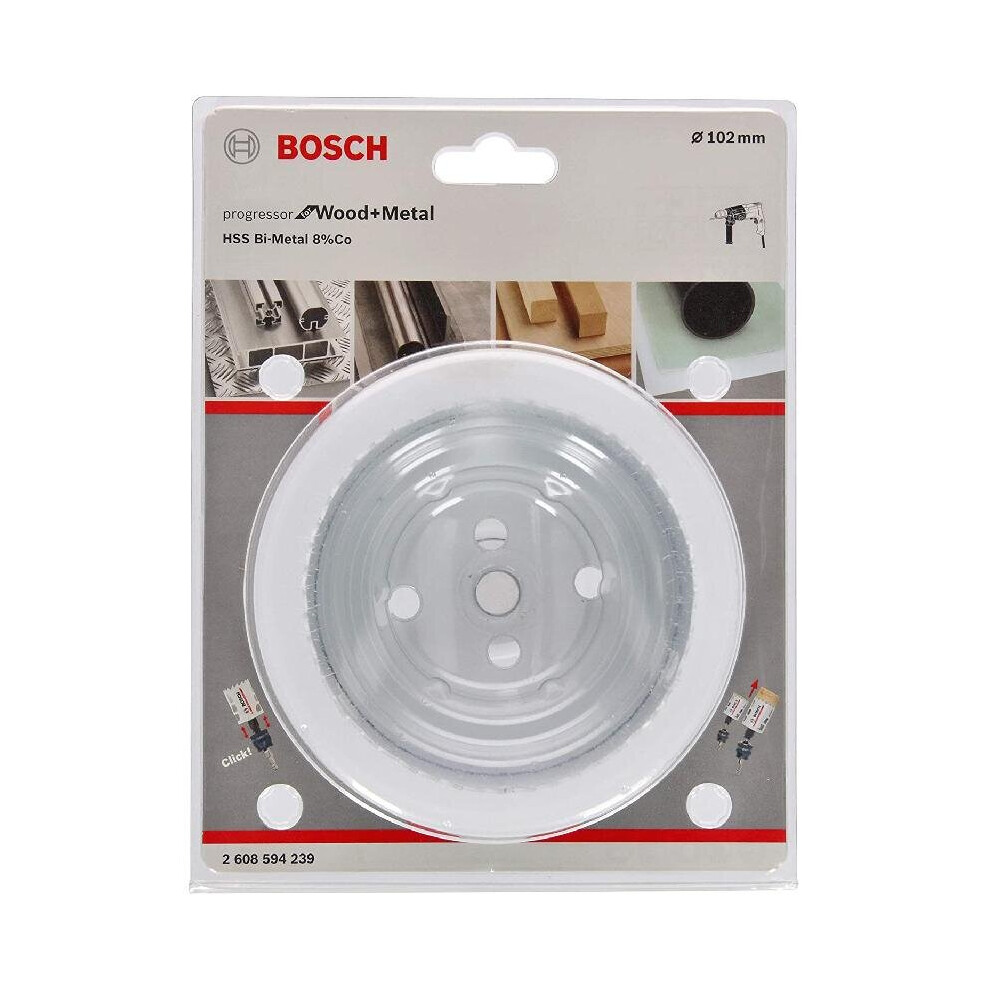 Bosch Hole Saw Cutter Bit - HSS Plastic Wood Bi-Metal - 102mm