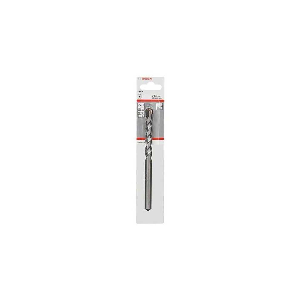 Bosch Silver Percussion Concrete Drill Bit - 12mm x 90mm x 150mm