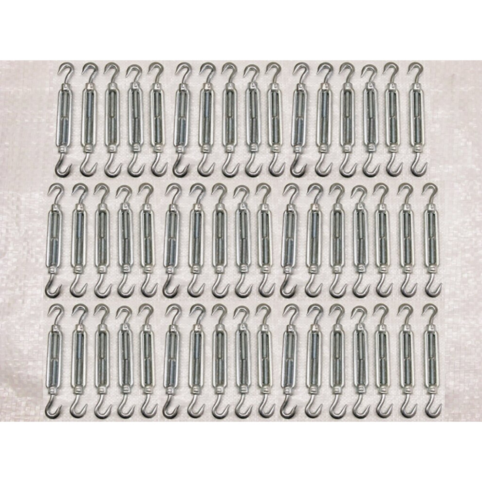 (M24, Pack Of 25) Hook & Hook Galvanised Turnbuckles From 6Mm - 24Mm 600988525108