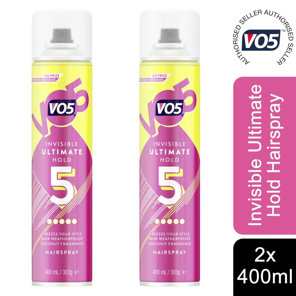 (Buy 400 ml) 2x Of 100ml & 400ml VO5 Ultimate Hold Coconut Fragrance Hairspray