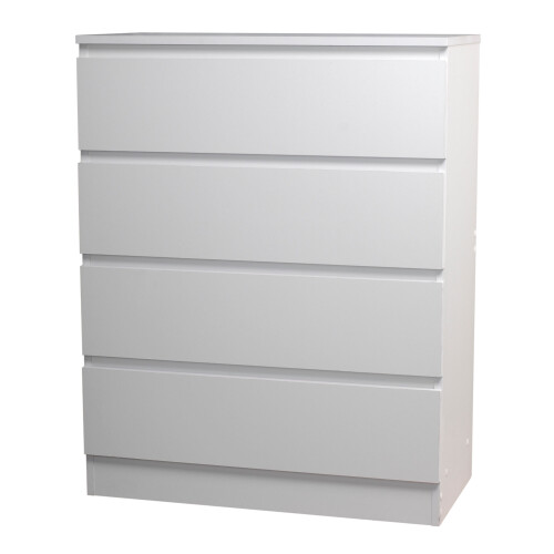 Skagen (White) 4 Drawer Wooden Bedroom Chest Cabinet No Handles