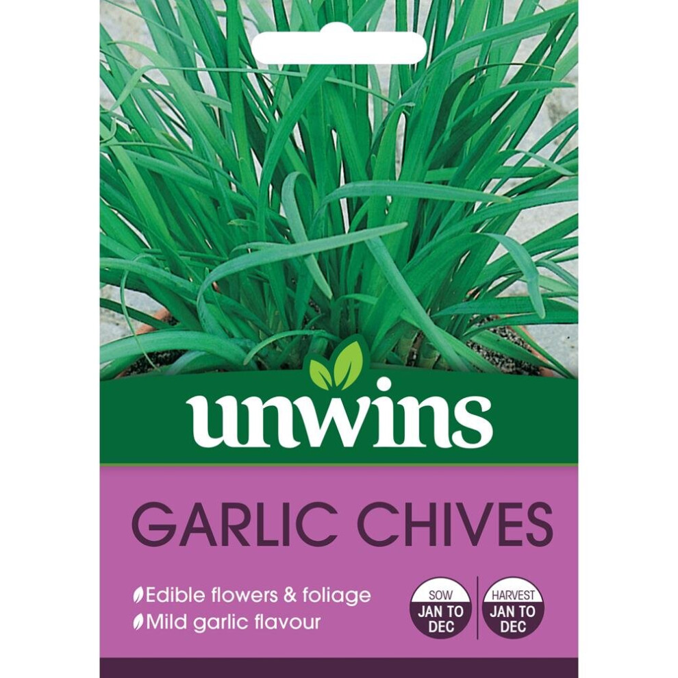 Unwins Grow Your Own Mild Flavoured Garlic Chives Herb Seeds Cream