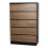 Skagen (Black/Oak) 5 Drawer Wooden Bedroom Chest Cabinet No Handles 1