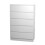 Skagen (White) 5 Drawer Wooden Bedroom Chest Cabinet No Handles 1