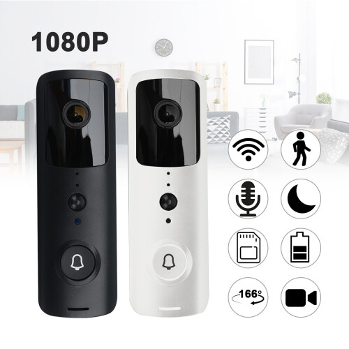 (Black) Wireless Video Doorbell Security Camera Bell